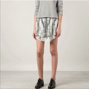 NWT IRO Dafne Silk Layered Abstract Print Designer Mini Skirt - 8